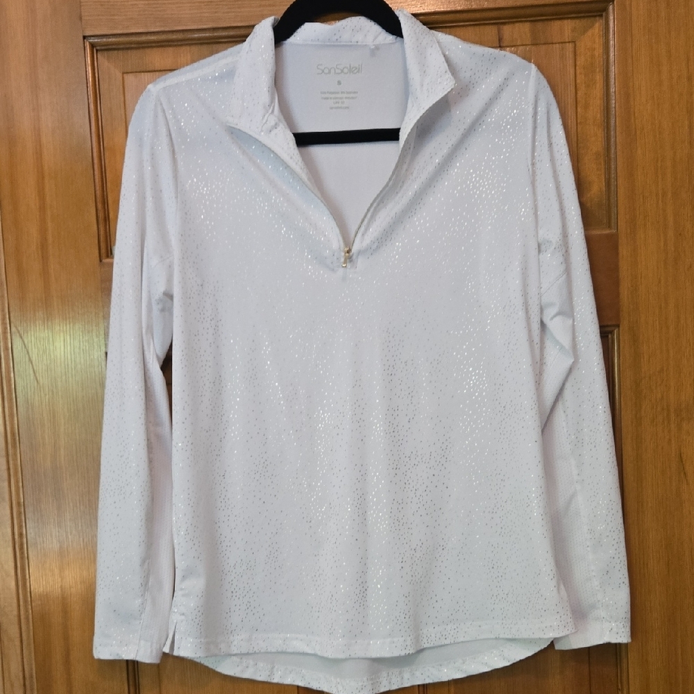 Women's Sparkling White Quarter-Zip Sweatshirt